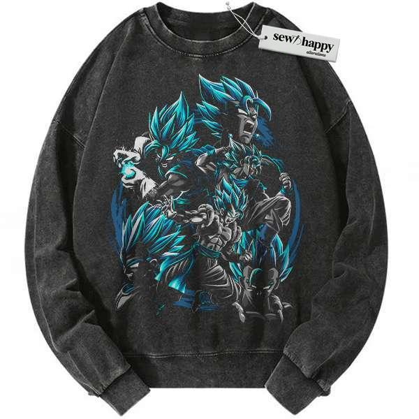 Wash Sweatshirt Gogeta Sweatshirt, Dragon Ball Z Sweatshirt, DBZ Sweatshirt, Anime Sweatshirt, Vintage Sweater