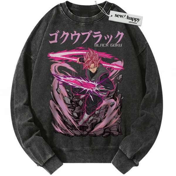 Wash Sweatshirt Goku Black Sweatshirt, Dragon Ball Sweatshirt, DBZ Sweatshirt, Anime Sweatshirt, Vintage Sweater