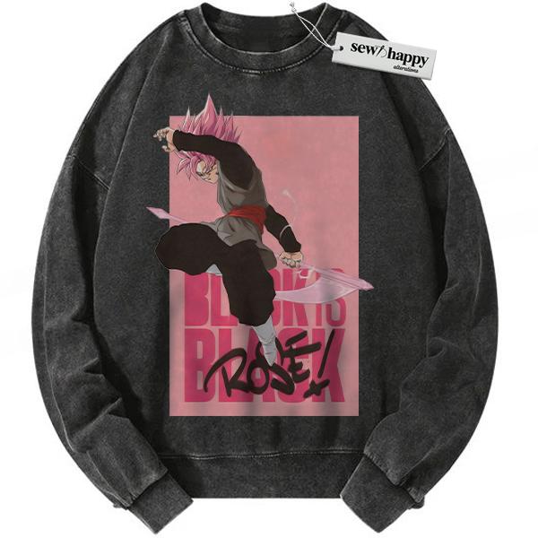 Wash Sweatshirt Goku Black Sweatshirt, Dragon Ball Sweatshirt, DBZ Sweatshirt, Anime Sweatshirt, Vintage Sweatshirt