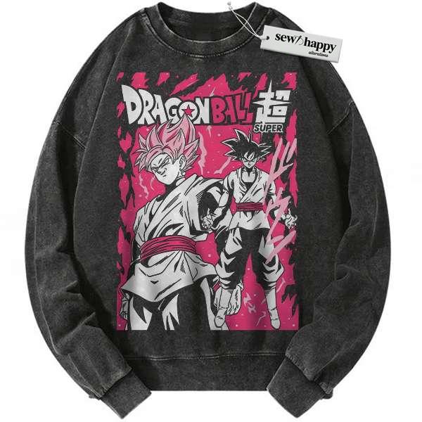 Wash Sweatshirt Goku Black Sweatshirt, Dragon Ball Sweatshirt, DBZ Sweatshirt, Anime Sweatshirt, Vintage Sweatshirt