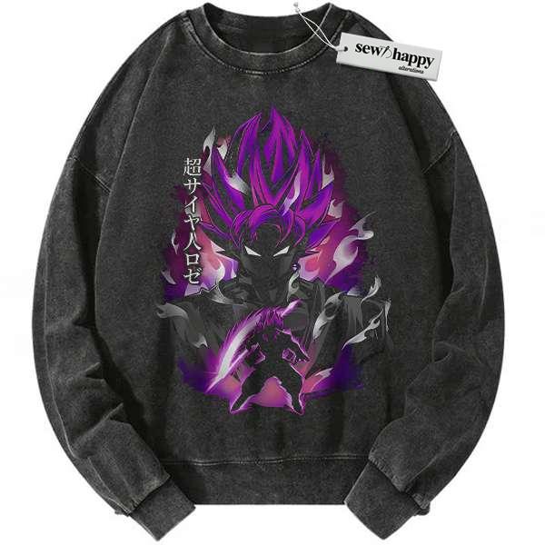 Wash Sweatshirt Goku Black Sweatshirt, Dragon Ball Z Sweatshirt, DBZ Sweatshirt, Anime Sweatshirt, Vintage Sweater