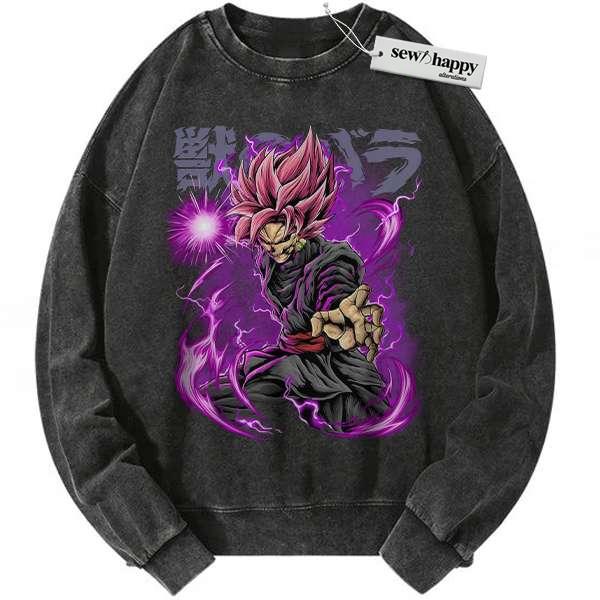 Wash Sweatshirt Goku Black Sweatshirt, Dragon Ball Z Sweatshirt, DBZ Sweatshirt, Anime Sweatshirt, Vintage Sweater