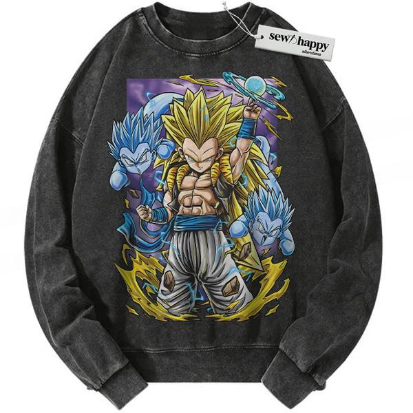 Wash Sweatshirt Gotenks Sweatshirt, Dragon Ball Sweatshirt, DBZ Sweatshirt, Anime Sweatshirt, Vintage Sweatshirt
