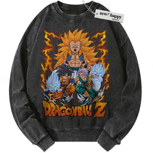 Wash Sweatshirt Gotenks Sweatshirt, Dragon Ball Z Sweatshirt, DBZ Sweatshirt, Anime Sweatshirt, Vintage Sweater