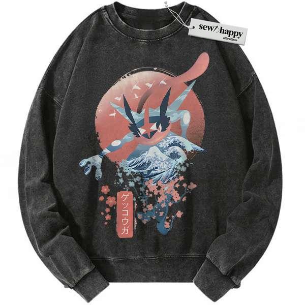 Wash Sweatshirt Greninja Sweatshirt, Pokemon Sweatshirt, Anime Sweatshirt, Vintage Sweatshirt Wash Sweatshirt Greninja Sweatshirt, Pokemon Sweatshirt, Anime Sweatshirt, Vintage Sweatshirt - Image 1