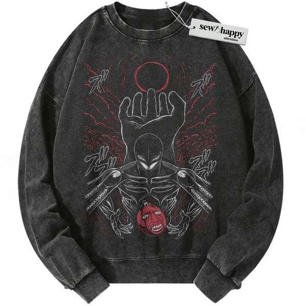 Wash Sweatshirt Griffith Sweatshirt, Berserk Sweatshirt, Anime Sweatshirt, Vintage Sweatshirt