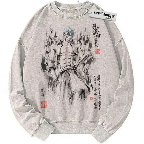 Wash Sweatshirt Grimmjow Jaegerjaquez Sweatshirt, Bleach Sweatshirt, Anime Sweatshirt, Vintage Sweater