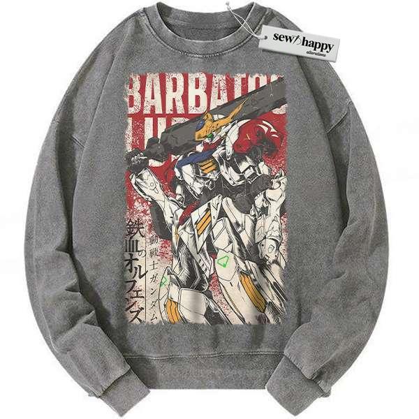 Wash Sweatshirt Gundam Sweatshirt, Anime Sweatshirt, Vintage Sweater