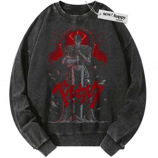 Wash Sweatshirt Guts Sweatshirt, Berserk Sweatshirt, Anime Sweatshirt, Vintage Sweater
