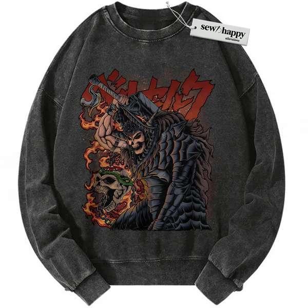 Wash Sweatshirt Guts Sweatshirt, Berserk Sweatshirt, Anime Sweatshirt, Vintage Sweater