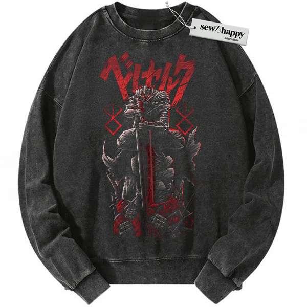 Wash Sweatshirt Guts Sweatshirt, Berserk Sweatshirt, Anime Sweatshirt, Vintage Sweatshirt