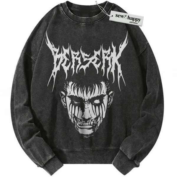 Wash Sweatshirt Guts Sweatshirt, Berserk Sweatshirt, Anime Sweatshirt, Vintage Sweatshirt