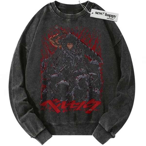 Wash Sweatshirt Guts Sweatshirt, Berserk Sweatshirt, Anime Sweatshirt, Vintage Sweatshirt