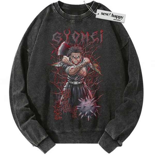 Wash Sweatshirt Gyomei Himejima Sweatshirt, Demon Slayer Sweatshirt, Anime Sweatshirt, Vintage Sweater