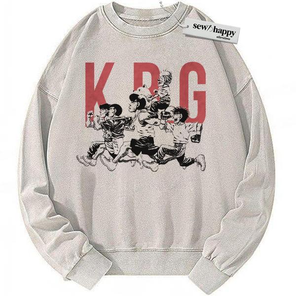 Wash Sweatshirt Hajime no Ippo Sweatshirt, Anime Sweatshirt, Vintage Sweatshirt