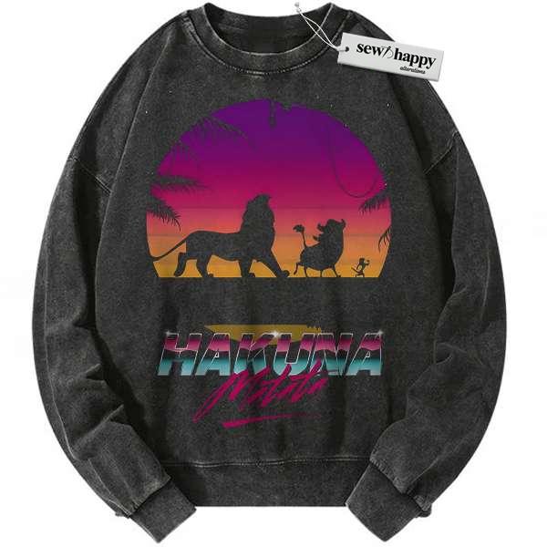 Wash Sweatshirt Hakuna Matata Sweatshirt, The Lion King Sweatshirt, Disney Sweatshirt, Animated Sweatshirt, Vintage Sweater