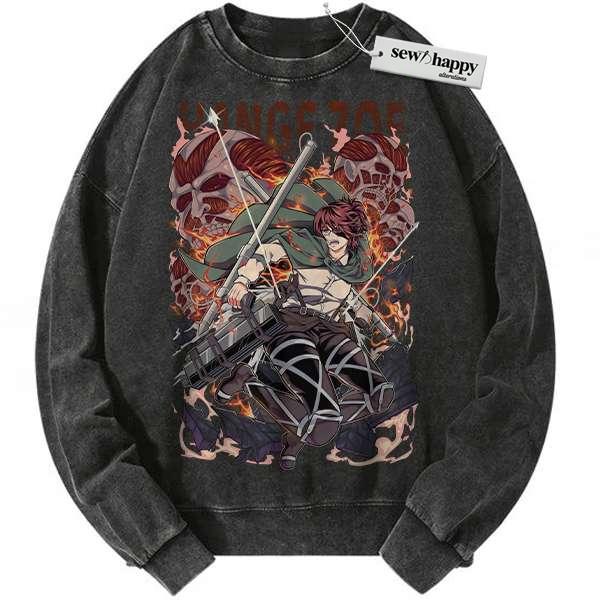 Wash Sweatshirt Hange Zoe sweatshirt, Attack on Titan sweatshirt, AOT sweatshirt, Anime sweatshirt, Vintage Sweater Wash Sweatshirt Hange Zoe sweatshirt, Attack on Titan sweatshirt, AOT sweatshirt, Anime sweatshirt, Vintage Sweater - Image 1