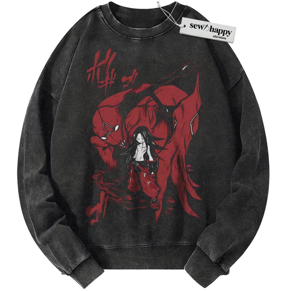 Wash Sweatshirt Hao Asakura Sweatshirt, Shaman King Sweatshirt, Anime Sweatshirt, Vintage Sweater