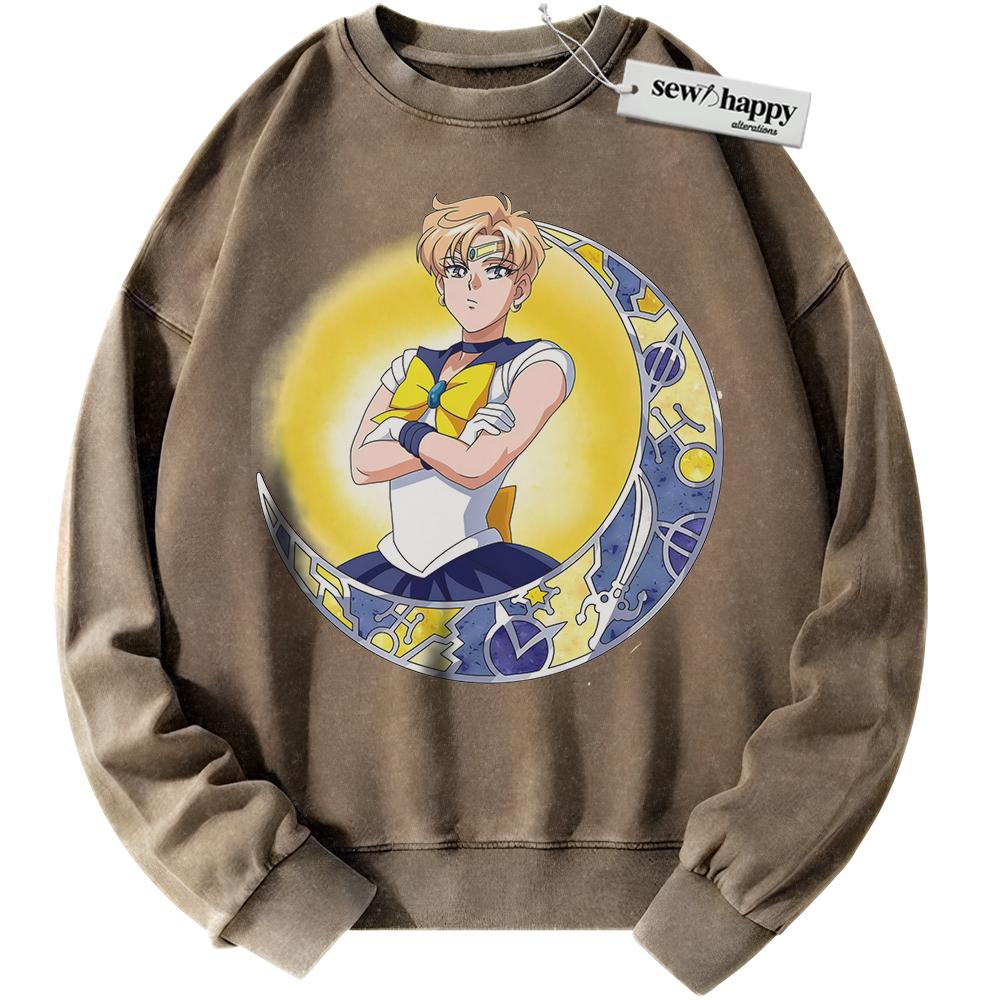 Wash Sweatshirt Haruka Tenou Sweatshirt, Sailor Uranus Sweatshirt, Sailor Moon Sweatshirt, Anime Sweatshirt, Vintage Sweater