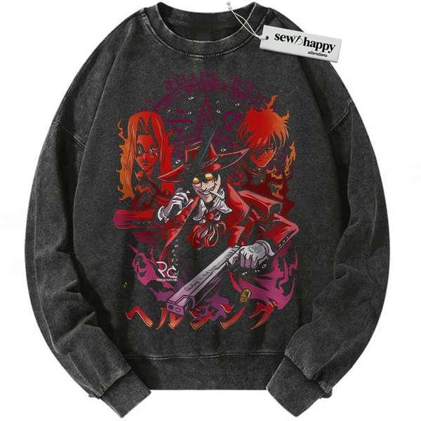 Wash Sweatshirt Hellsing Sweatshirt, Anime Sweatshirt, Vintage Sweatshirt