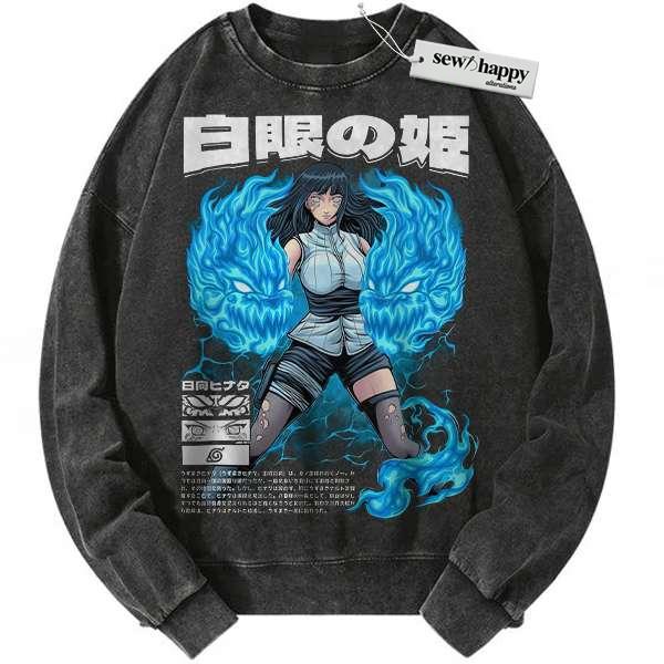 Wash Sweatshirt Hinata Hyuga Sweatshirt, Naruto Sweatshirt, Anime Sweatshirt, Vintage Sweater Wash Sweatshirt Hinata Hyuga Sweatshirt, Naruto Sweatshirt, Anime Sweatshirt, Vintage Sweater - Image 1