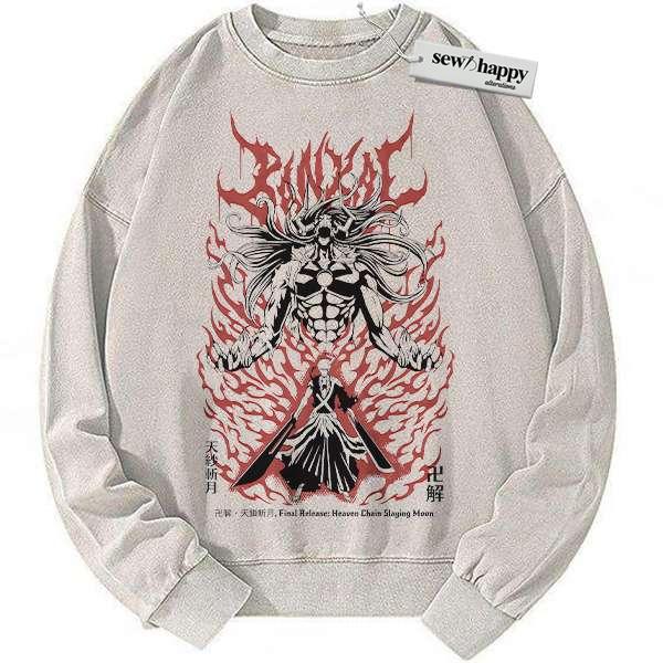 Wash Sweatshirt Ichigo Kurosaki Sweatshirt, Bleach Sweatshirt, Anime Sweatshirt, Vintage Sweatshirt