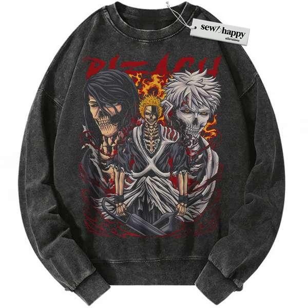 Wash Sweatshirt Ichigo Kurosaki vs Yhwach: Final Fight Sweatshirt, Bleach Sweatshirt, Anime Sweatshirt, Vintage Sweatshirt