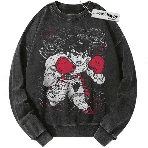 Wash Sweatshirt Ippo Makunouchi Sweatshirt, Hajime no Ippo Sweatshirt, Anime Sweatshirt, Vintage Sweater