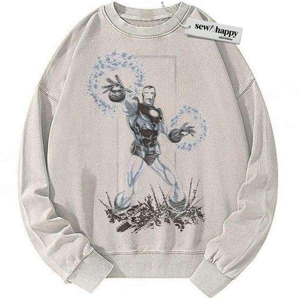 Wash Sweatshirt Iron Man Sweatshirt, Marvel Comics Sweatshirt, Vintage Sweater