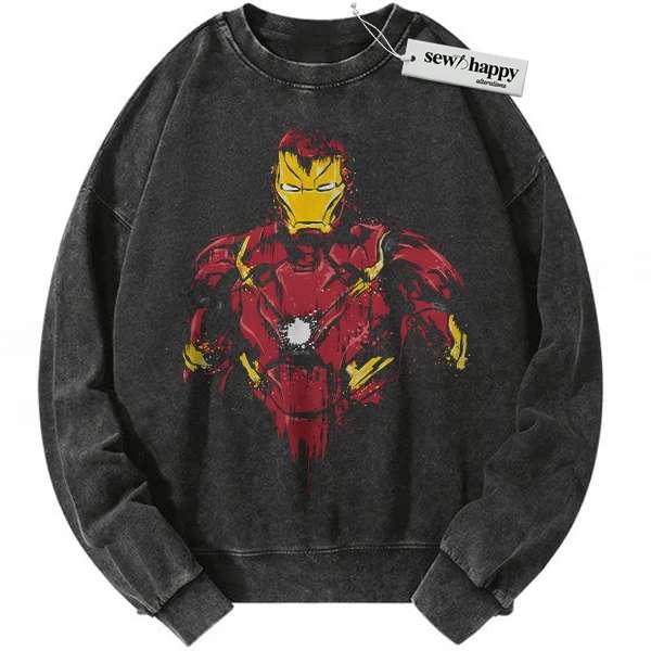 Wash Sweatshirt Iron Man Sweatshirt, Marvel Comics Sweatshirt, Vintage Sweater