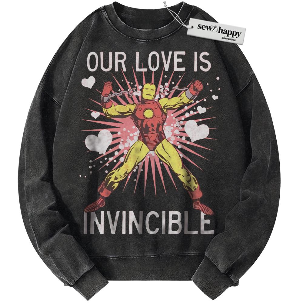 Wash Sweatshirt Iron Man Sweatshirt, Valentine's Day Sweatshirt, Marvel Comics Sweatshirt, Vintage Sweater