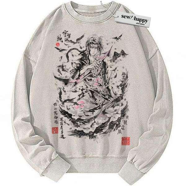 Wash Sweatshirt Itachi Uchiha Sweatshirt, Akatsuki Sweatshirt, Naruto Sweatshirt, Anime Sweatshirt, Vintage Sweatshirt