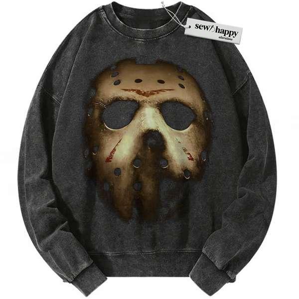 Wash Sweatshirt Jason Voorhees Sweatshirt, Friday the 13th Sweatshirt, Halloween Sweatshirt, Horror Sweatshirt, Vintage Sweater