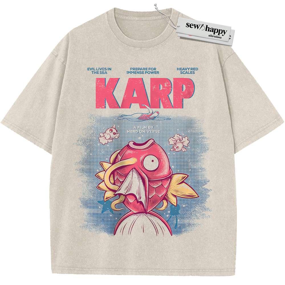 Wash Sweatshirt Jaws x Magikarp Shirt, Pokemon shirt, Anime Shirt, Vintage T-Shirt Wash Sweatshirt Jaws x Magikarp Shirt, Pokemon shirt, Anime Shirt, Vintage T-Shirt - Image 1