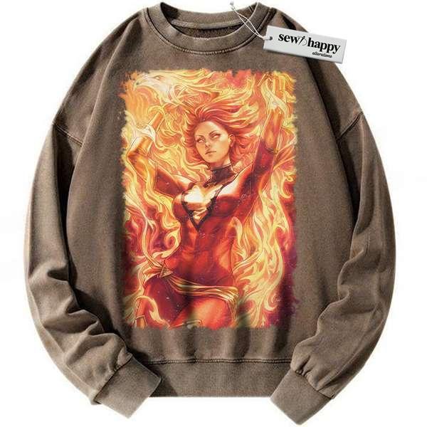Wash Sweatshirt Jean Grey sweatshirt, X-Men sweatshirt, Marvel Comics sweatshirt, Vintage Sweater