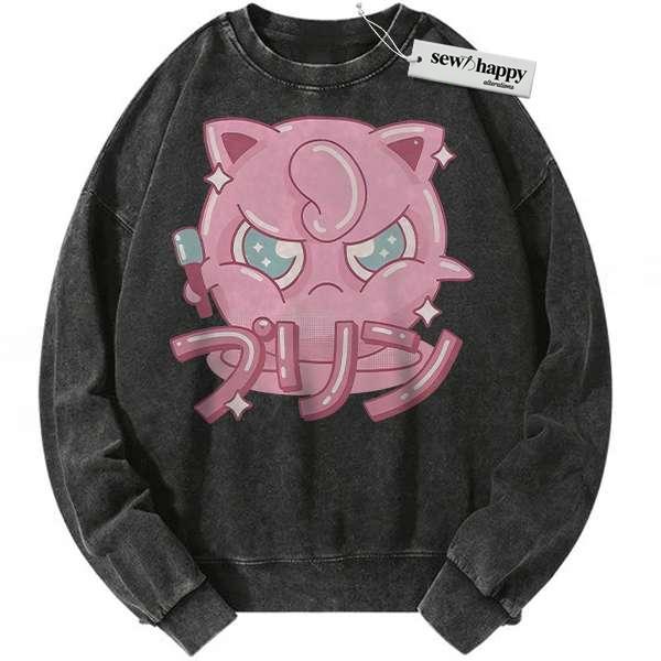 Wash Sweatshirt Jigglypuff Sweatshirt, Pokemon Sweatshirt, Anime Sweatshirt, Vintage Sweatshirt Wash Sweatshirt Jigglypuff Sweatshirt, Pokemon Sweatshirt, Anime Sweatshirt, Vintage Sweatshirt - Image 1