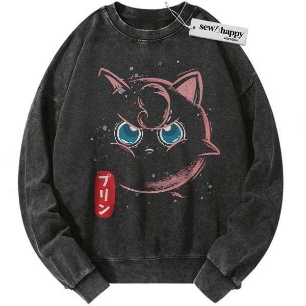 Wash Sweatshirt Jigglypuff Sweatshirt, Pokemon Sweatshirt, Anime Sweatshirt, Vintage Sweatshirt Wash Sweatshirt Jigglypuff Sweatshirt, Pokemon Sweatshirt, Anime Sweatshirt, Vintage Sweatshirt - Image 1