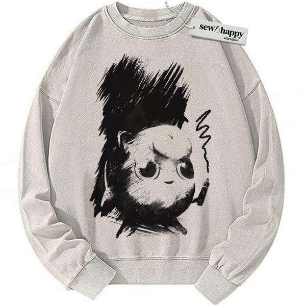 Wash Sweatshirt Jigglypuff Sweatshirt, Pokemon Sweatshirt, Anime Sweatshirt, Vintage Sweatshirt