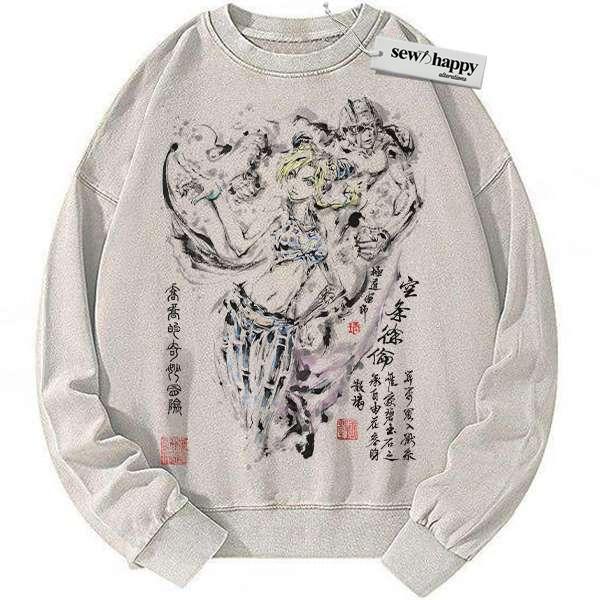 Wash Sweatshirt Jolyne Cujoh Sweatshirt, JoJo's Bizarre Adventure Sweatshirt, Anime Sweatshirt, Vintage Sweater