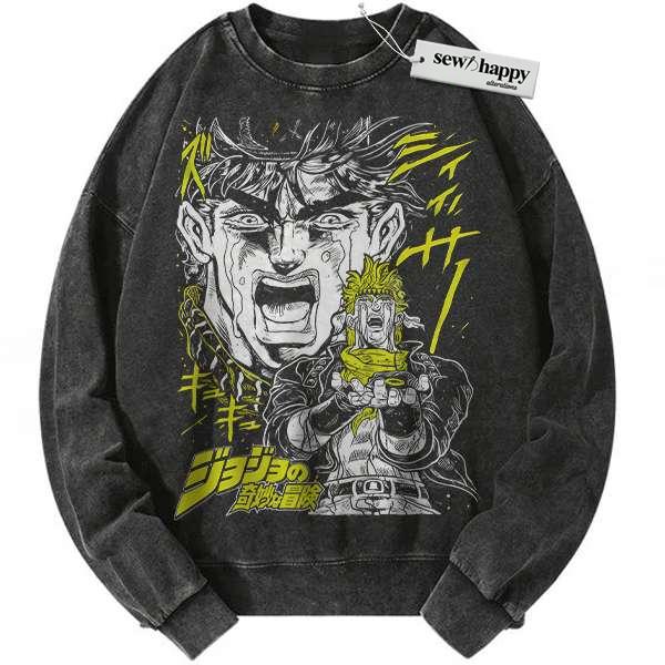 Wash Sweatshirt Joseph Joestar Sweatshirt, JoJo's Bizarre Adventure Sweatshirt, Anime Sweatshirt, Vintage Sweatshirt