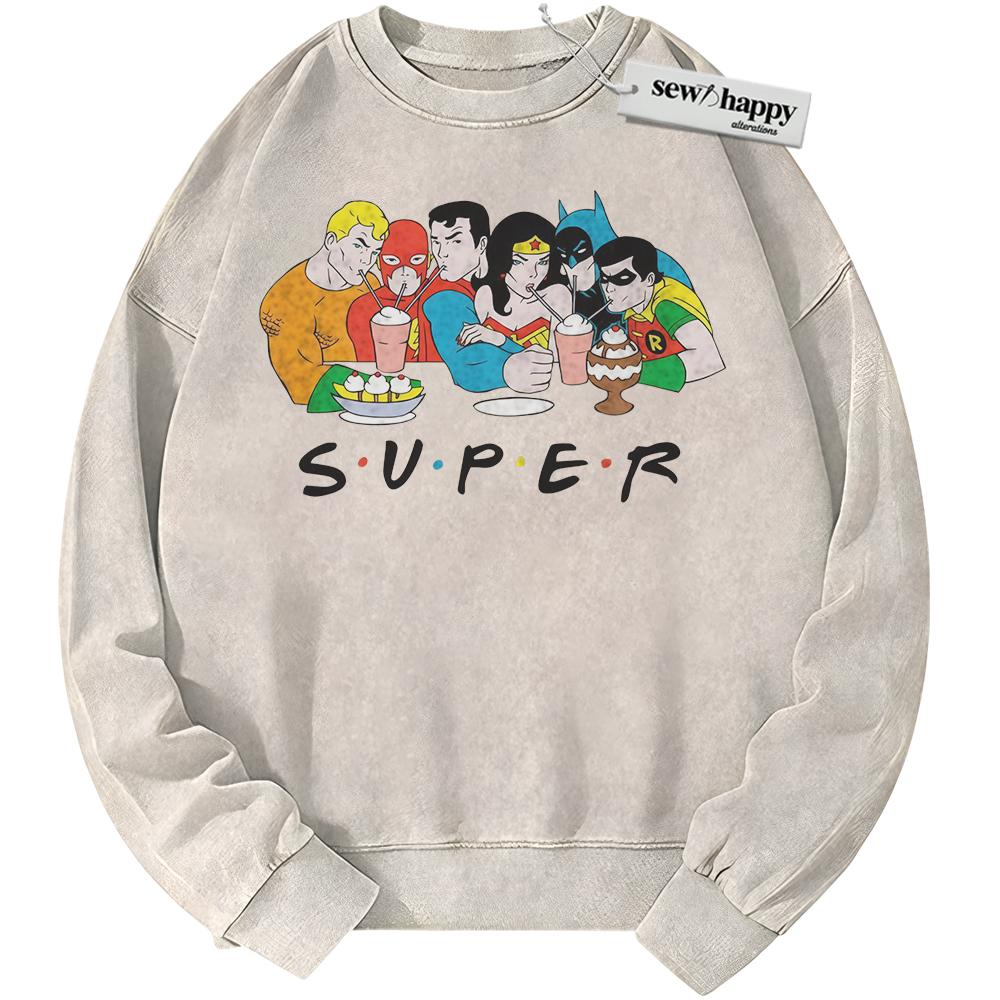 Wash Sweatshirt Justice League Sweatshirt, Movie Sweatshirt, Vintage Sweater