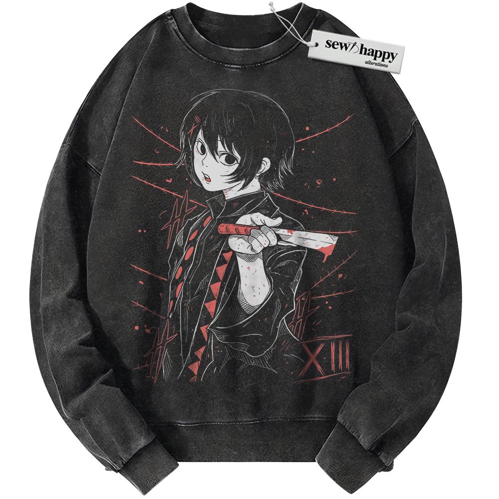 Wash Sweatshirt Juuzou Suzuya Sweatshirt, Tokyo Ghoul Sweatshirt, Anime Sweatshirt, Vintage Sweater