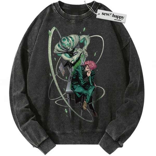 Wash Sweatshirt Kakyoin Noriaki Sweatshirt, JoJo's Bizarre Adventure Sweatshirt, Anime Sweatshirt, Vintage Tee