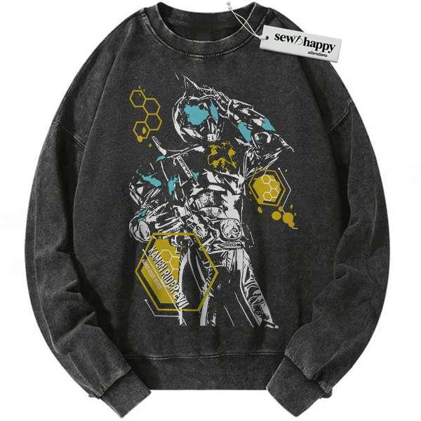 Wash Sweatshirt Kamen Rider Evil Sweatshirt, Anime Sweatshirt, Vintage Sweatshirt