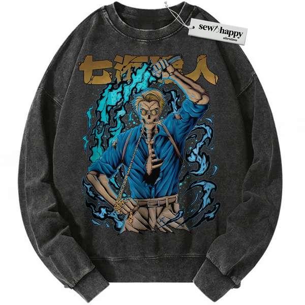 Wash Sweatshirt Kento Nanami Sweatshirt, Jujutsu Kaisen Sweatshirt, Anime Sweatshirt, Vintage Sweater