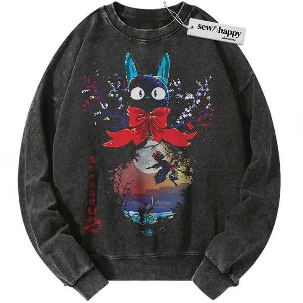 Wash Sweatshirt Kiki's Delivery Service Sweatshirt, Studio Ghibli Sweatshirt, Anime Sweatshirt, Vintage Sweatshirt