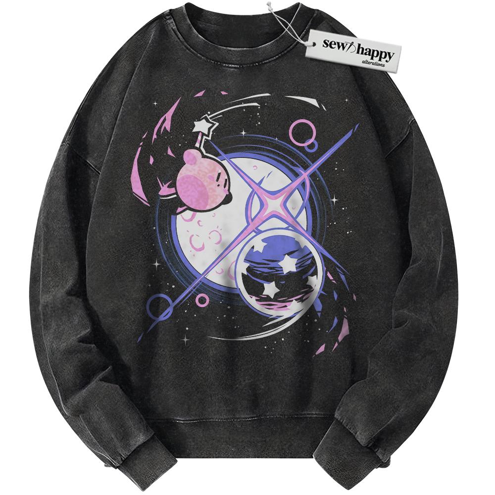 Wash Sweatshirt Kirby Sweatshirt, Game Sweatshirt, Vintage Sweater