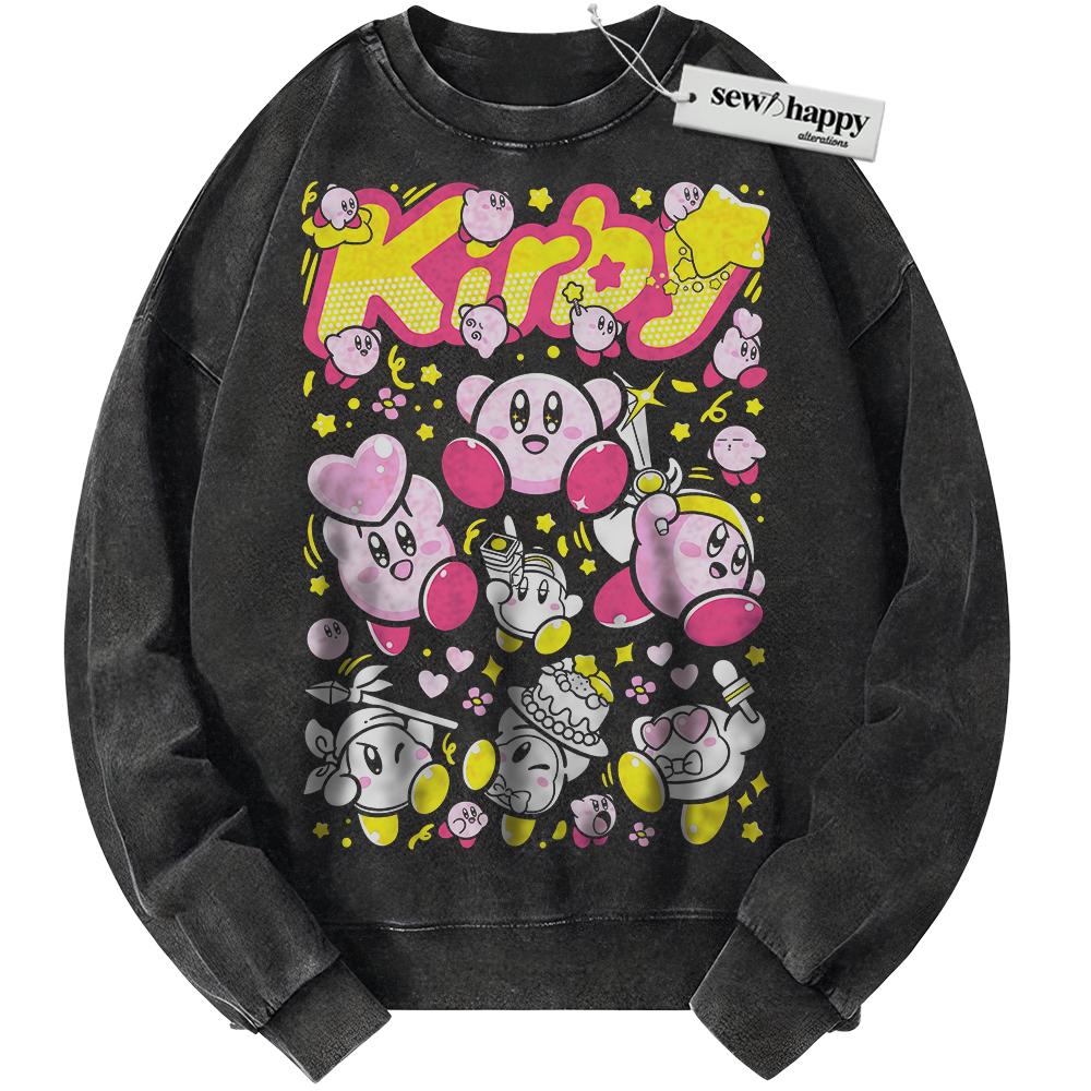 Wash Sweatshirt Kirby Sweatshirt, Game Sweatshirt, Vintage Sweater