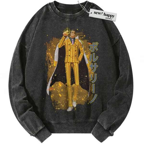 Wash Sweatshirt Kizaru Sweatshirt, One Piece Sweatshirt, Anime Sweatshirt, Vintage Sweater