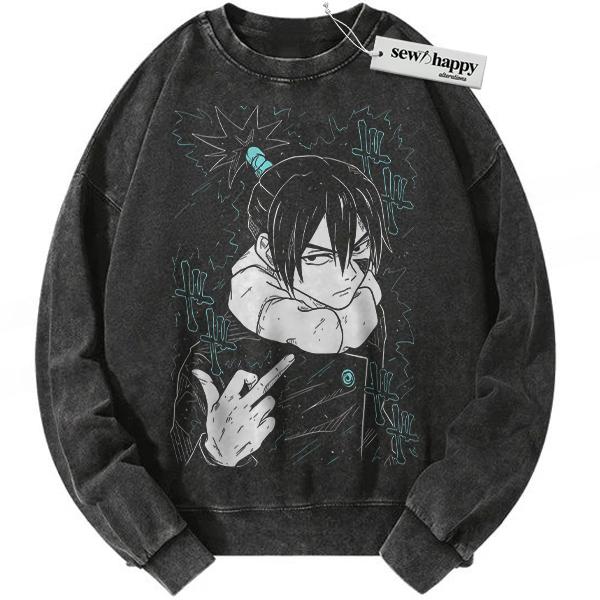 Wash Sweatshirt Kokichi Muta Sweatshirt, Jujutsu Kaisen Sweatshirt, Anime Sweatshirt, Vintage Sweatshirt